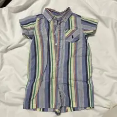 ベビー　ロンパース　シャツ　ストライプ　ラルフローレン　フォーマル　70