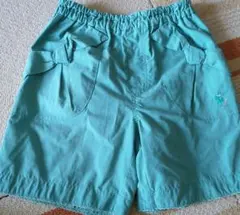 ニットプランナー Kp ターコイズ色 半ズボン 動物刺繍付き