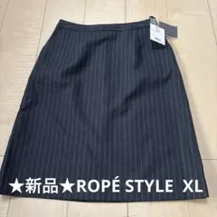★新品★ROPÉ STYLE ロペ　タイトスカート ウール50 ストライプ XLのサムネイル