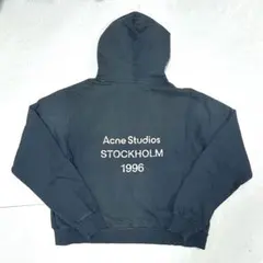 Acne studios logo hooded swater パーカー 黒のサムネイル