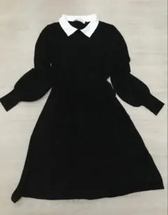 ZARA バイカラー ニットワンピース ブラック ホワイト L