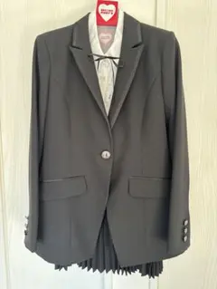 キッズブラック サイズ165センチ 上下スーツ・ブレザー リボン付きシャツセット