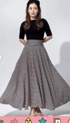 JENNE ジェンヌ ボリュームフレアニットスカート チェック 2025年最新