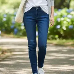 ZARA TRAFALUC 切りっぱなし スキニーデニム Lサイズ相当　ブルー