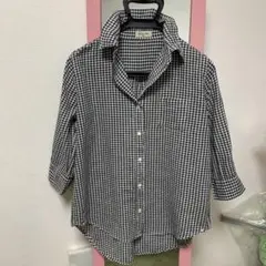 ギンガムチェック 五分袖シャツ