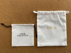 DIOR ディオール　巾着2種　ホワイト　ノベルティのサムネイル