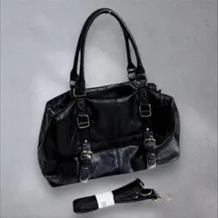 y2k archive 2way leather Bostonbag black