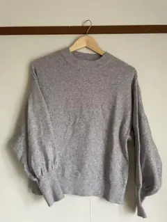 【売り切り】lowrys farm グレー ラウンドネック ニット 肉厚