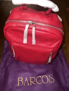 BARCOS レザーリュック レッド 保存袋付き