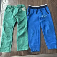 ズボン2本セット 緑＆青