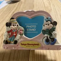 【レトロ】東京ディズニーランド 陶器製フォトフレーム 写真立て ミッキー ミニー