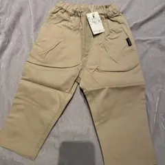 petit main タックテーパードパンツ　ベージュ　90cm