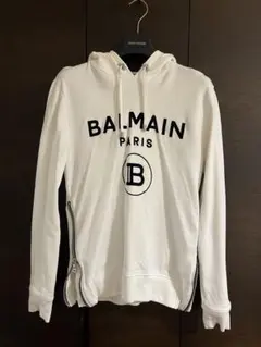 【BALMAIN】バルマンサイドジップアップ　パーカー　メンズXXS（ホワイト）のサムネイル