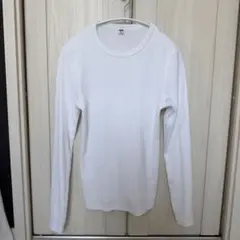 UNIQLO ソフトリブクルーネックT ホワイト　長袖　Mサイズ　ユニクロ　白