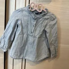 GAP デニム長袖シャツ 4歳用 淡いブルー