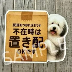 置き配OKマグネットステッカー (オールドイングリッシュシープドッグ)