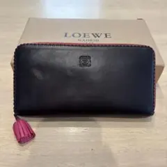 LOEWE 長財布 ブラック×レッド