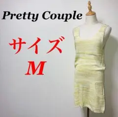 a0810【Pretty Couple】ノースリーブワンピース　ひざ丈　M