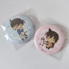 名探偵コナン 缶バッジ デフォルメねこver.4 工藤新一♡毛利蘭セット