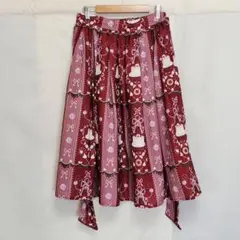 axes femme kawaii ミモレ丈スカート ボルドー Mサイズ