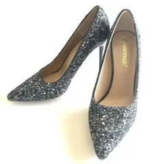 BIGTREE グリッターパンプス ポインテッドトゥ ハイヒール