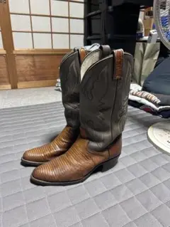 ウエスタンブーツ　DAN POST 最終値下げ❗️ ビンテージ○DAN POSTレザーウエスタンブーツ黒size 9 1/2