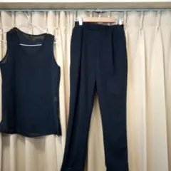 ブラック タンクトップとパンツ セットアップ M、新品