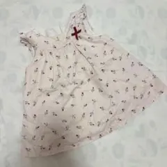 BeBe 花柄　ワンピース 80cm 薄いピンク