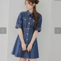 半袖デニムワンピース