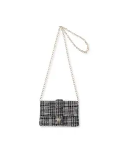 lily brown × mary quant ツイードショルダーバッグ 黒