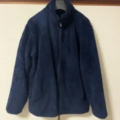 ネイビー フリースジャケット ジッパー付き