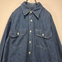 90s 00s　オールドユニクロ　長袖　デニムシャツ　M　y2k　状態良好　古着