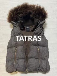 美品✨タトラス ダウンベスト ラクーンファー カシミヤ混 ダブルジップ