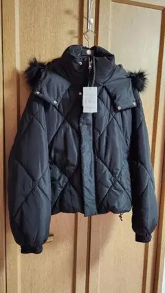 大きいサイズ　未使用 ブラック 中綿ダウンジャケット フードファー付き