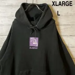 【超人気☆希少】エクストララージ 刺繍 センターロゴ パーカー　ゆるダボ　L