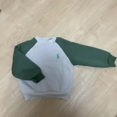 冬用グレーとグリーンのトレーナー サイズ:120cm