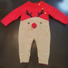 メチャ可愛いトナカイデザイン ニットロンパース　 サイズ80　男女兼用