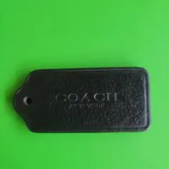 COACH ブラックレザーキーホルダー
