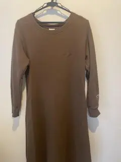 Champion ブラウン 長袖カットソーワンピース