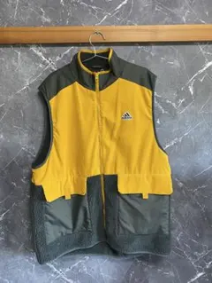 adidas フリースベスト L イエロー/グレーのサムネイル