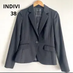 INDIVI スーツジャケット ストライプ グレー 38