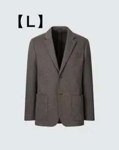 【美品】UNIQLO メンズ コンフォート2Bジャケット ブラウン 千鳥格子