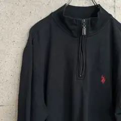 U.S. POLO ASSN. ハーフジップ スウェット USポロアッスン 黒