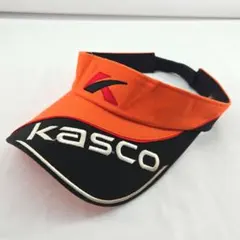 Kasco　キャスコ　サンバイザー　オレンジ×ブラック　ゴルフ　刺繍ロゴ　フリーのサムネイル