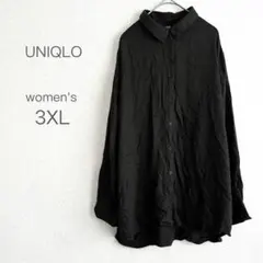 【ユニクロ】長袖 ブラウス オーバーサイズ 大きいサイズ カジュアル 3XL