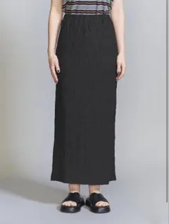 BEAUTY&YOUTH シャーリングタイトスカート ブラック Sのサムネイル