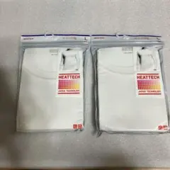 ユニクロヒートテッククルーネック (九分袖)MEN Lサイズ ホワイト2枚セット