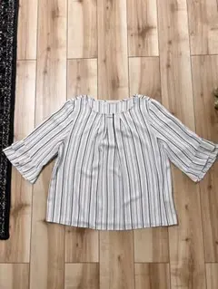 anySiS ストライプ 五分袖ブラウス Mサイズ 美品 オンワード樫山