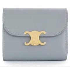 セリーヌ 三つ折り財布 トリオンフ スモール フラップウォレット アイスブルー TRIOMPHE セリーヌ CELINE トリオンフ スモール フラップウォレット 三