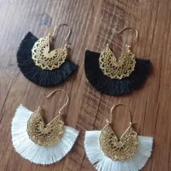 フリンジ付きエスニック風ピアス